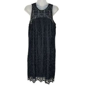 Joie Fahfia Black Floral Lace Shift Dress With Pockets Medium